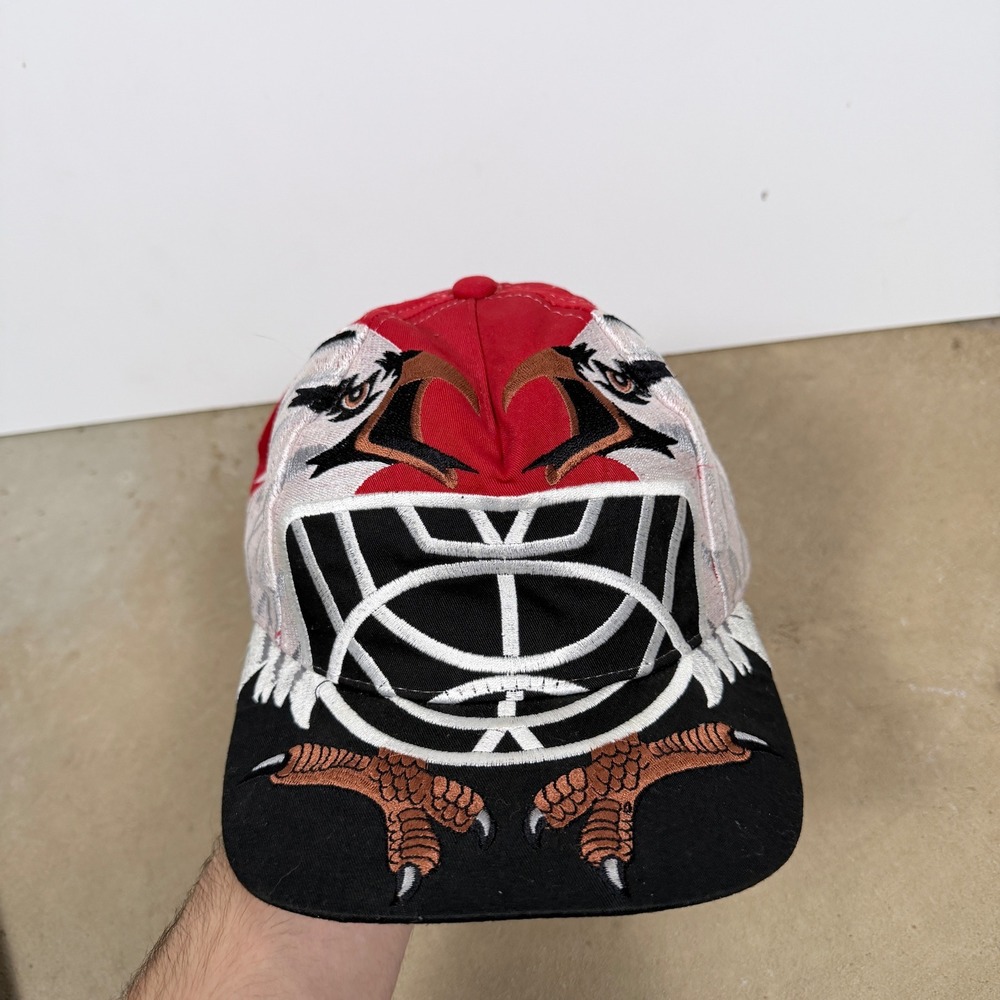 Vintage Greg Harrison The Mask Ed Belfour The Eagle‎ Chicago Blackhawks Hat Cap